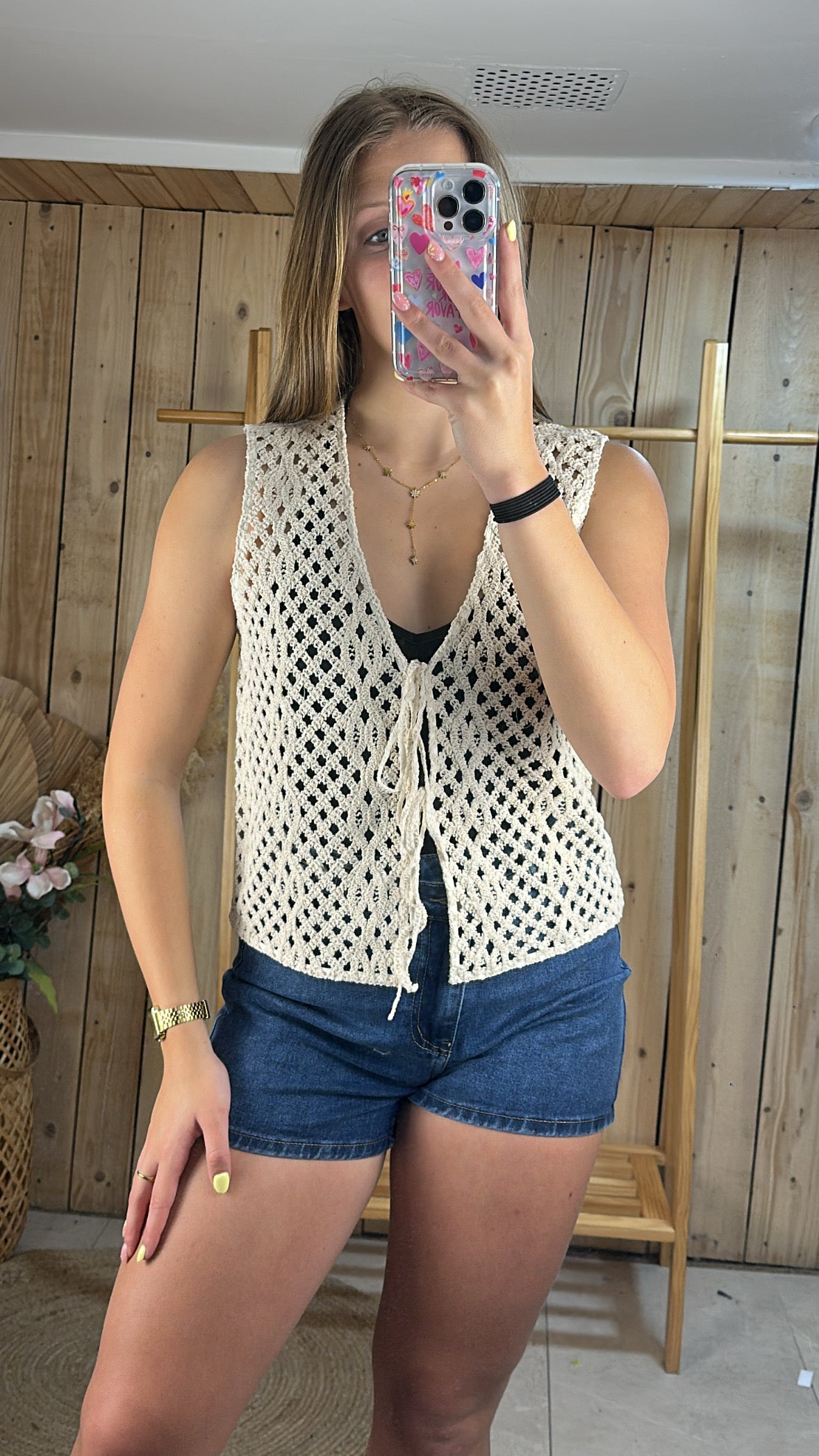 Top crochet noué