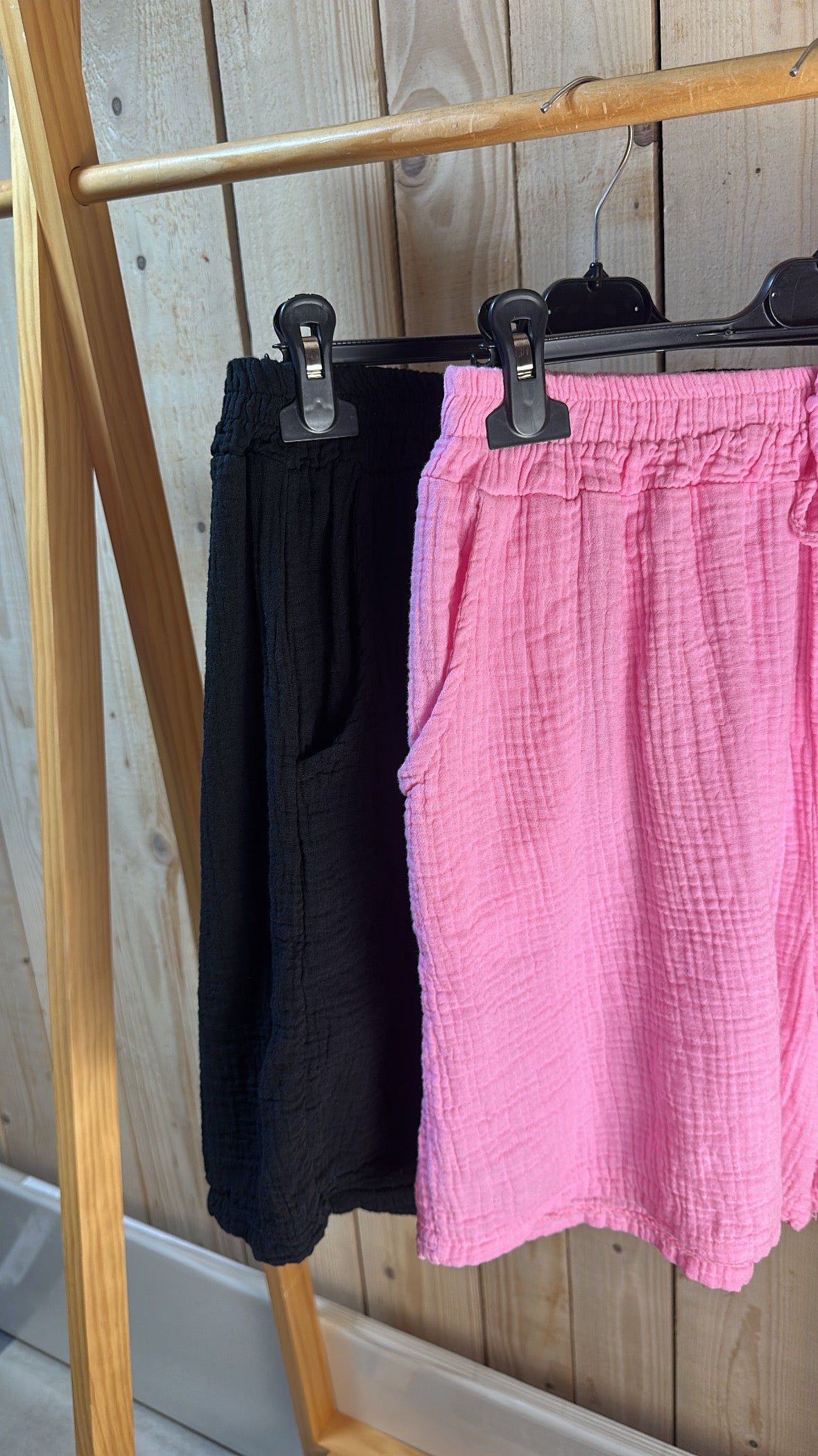 Short grande taille gaze de coton