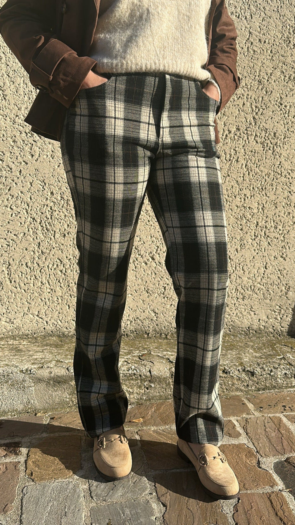 Pantalon droit tartan écossais