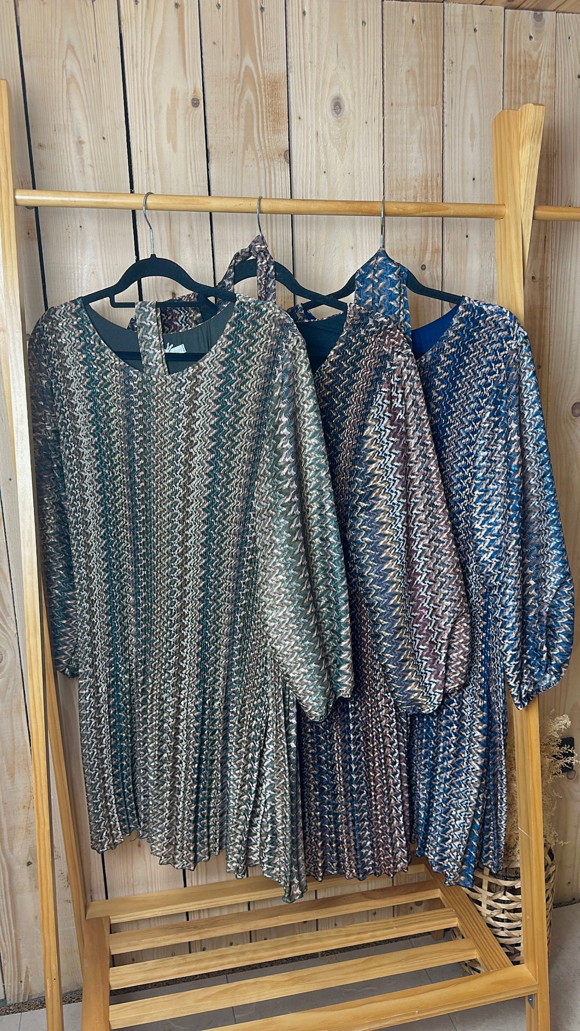 Robe plissée à motif