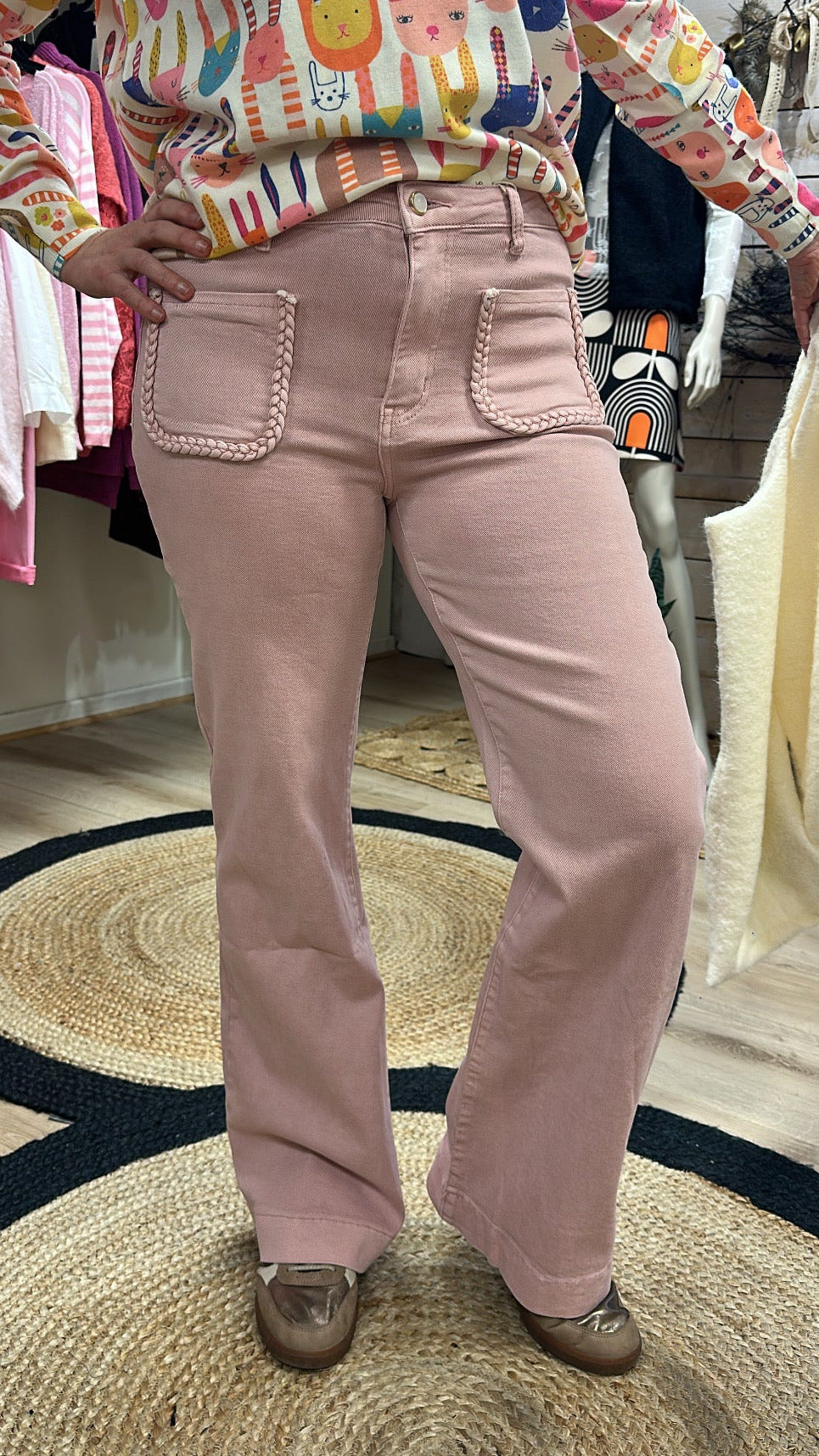 Pantalon Flare tressé