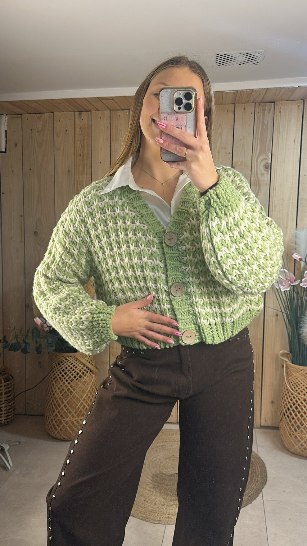 Gilet court en crochet