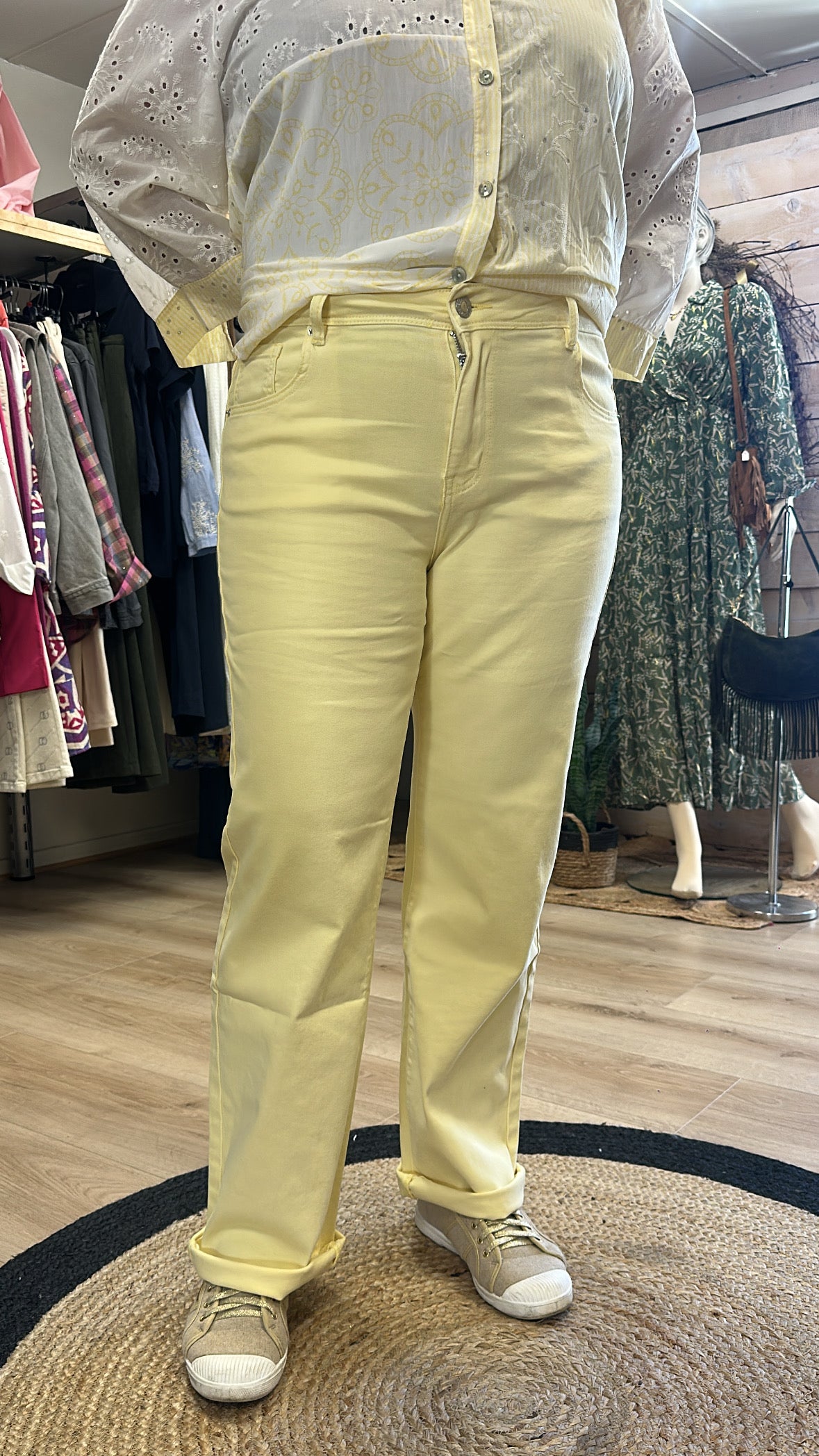 Jean large jaune