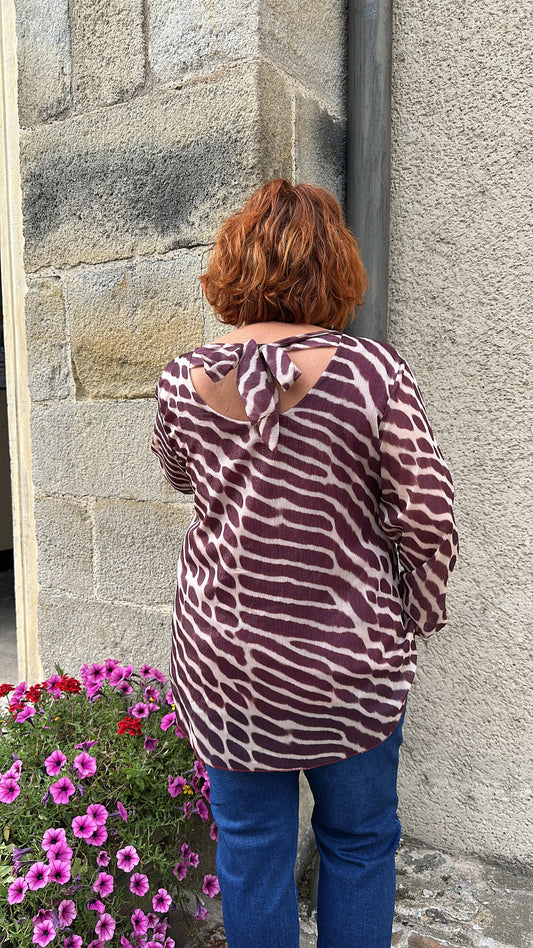 Blouse à motif grande tailles