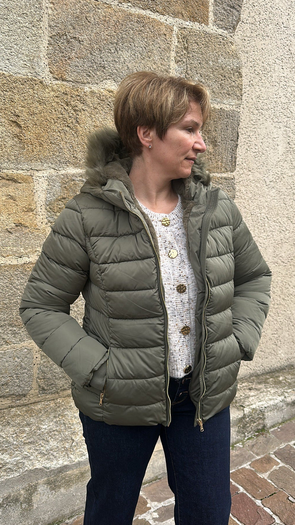 Doudoune à capuche fourrure