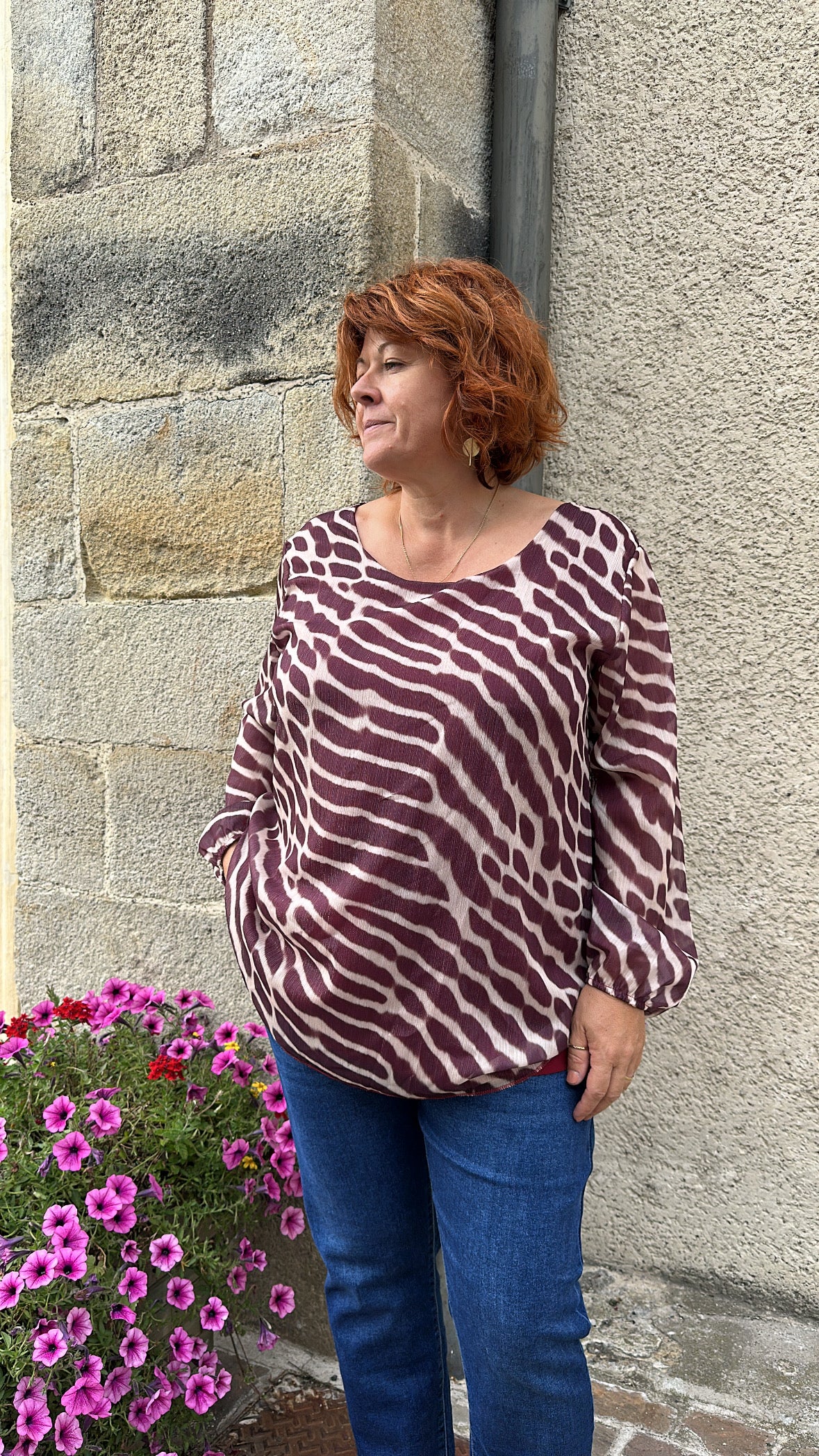 Blouse à motif grande tailles