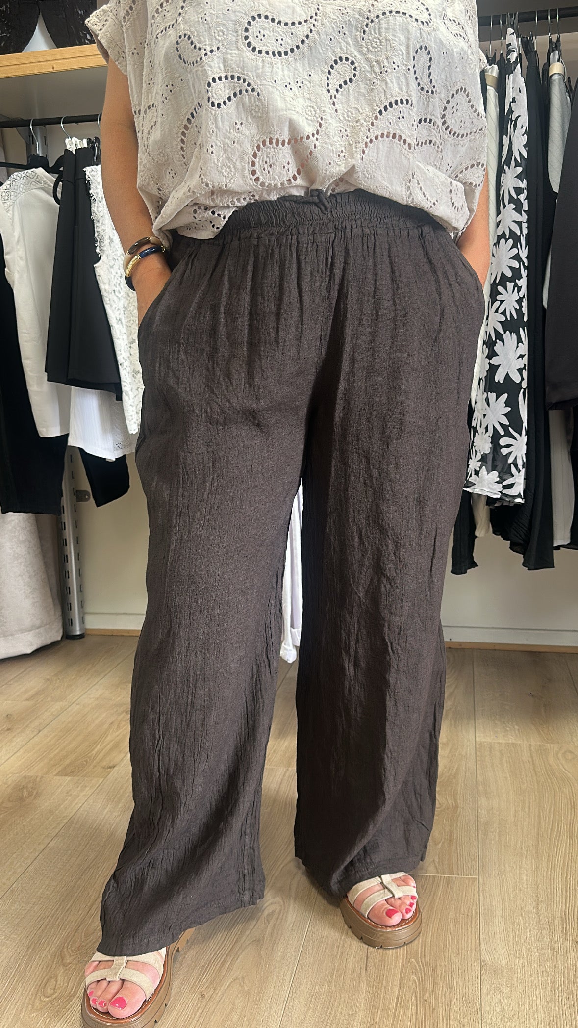 Pantalon chocolat grande taille