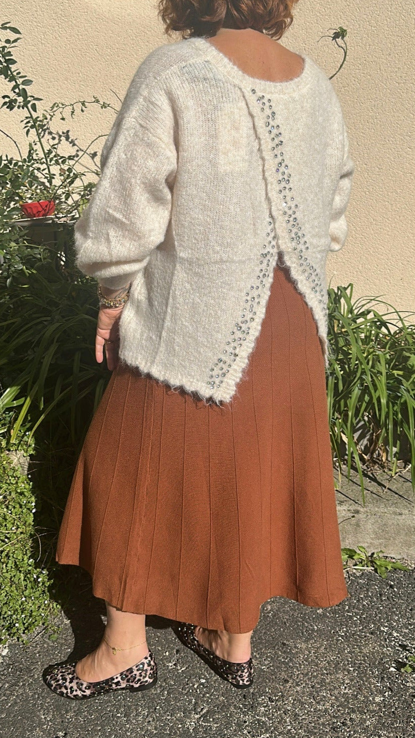 Jupe midi en maille