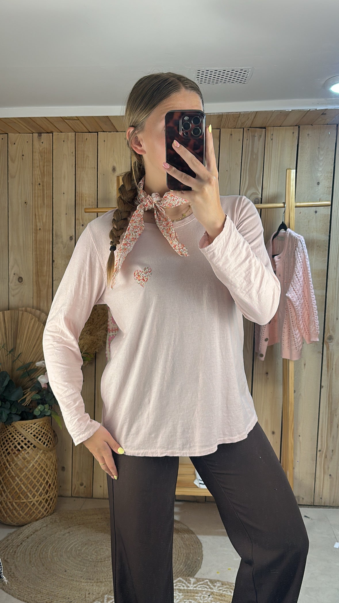 Top coeur fleuri