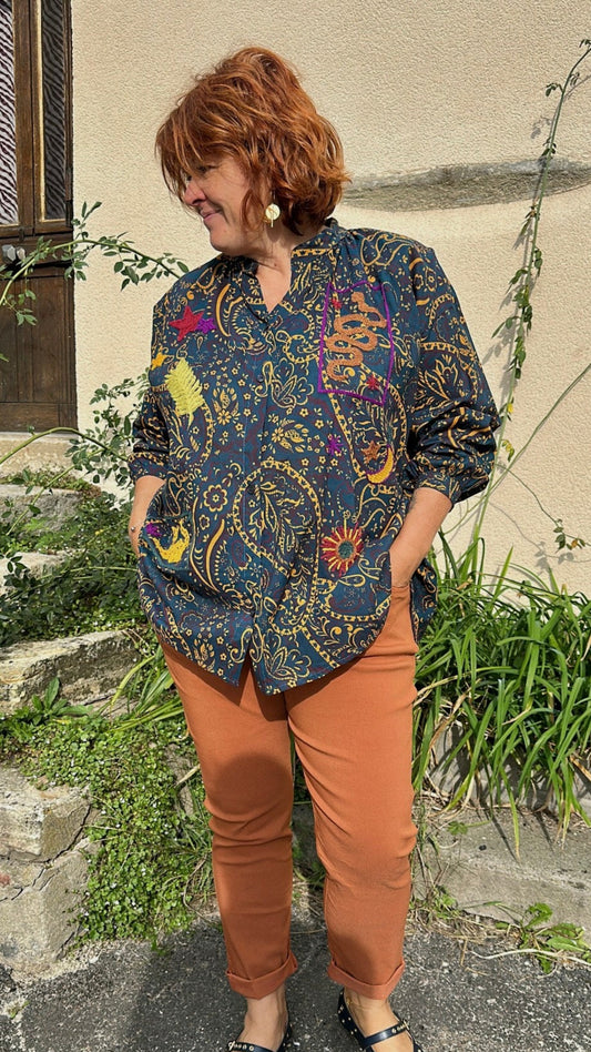 Chemise à motif grande taille