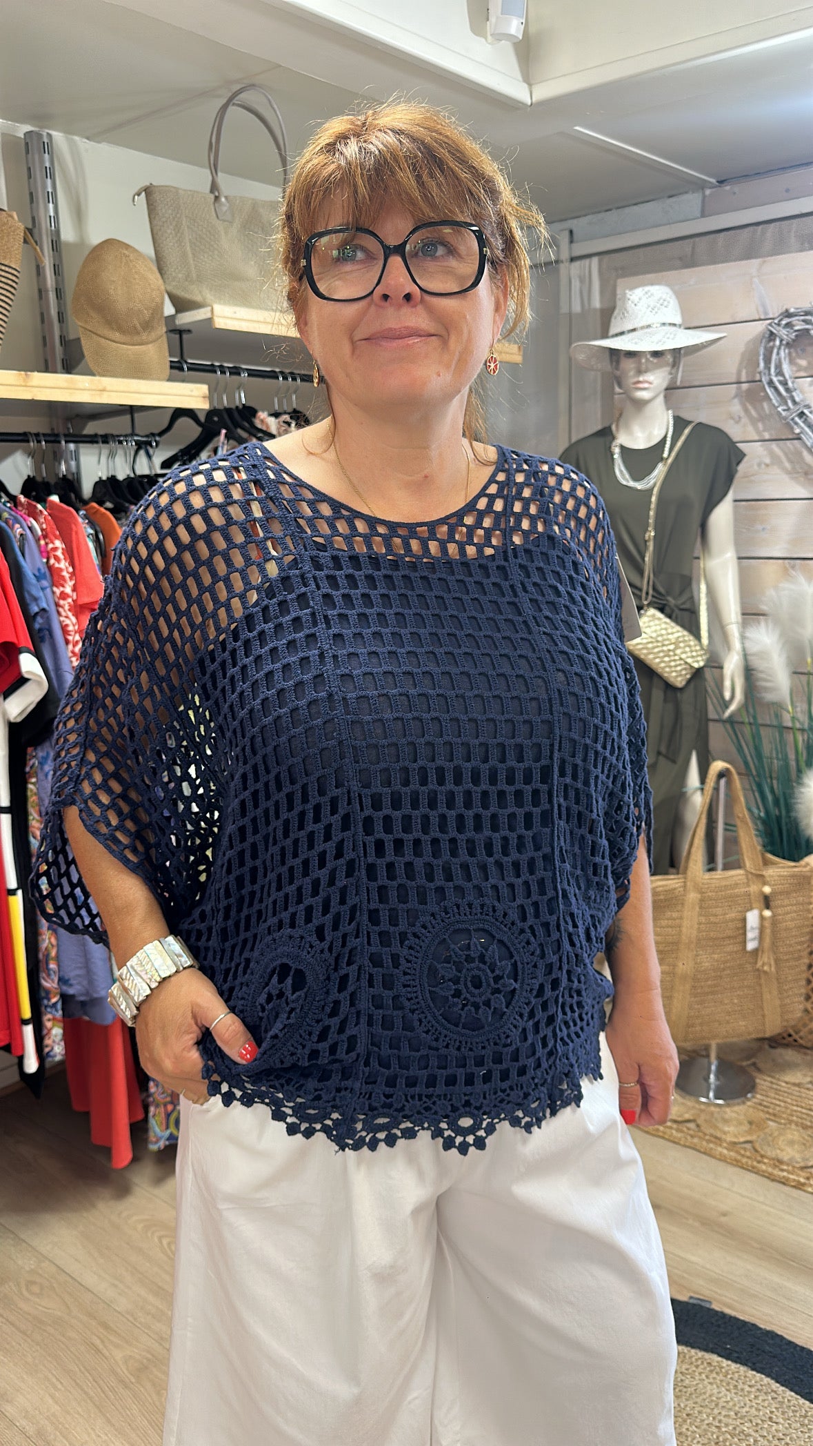 Haut en maille marine