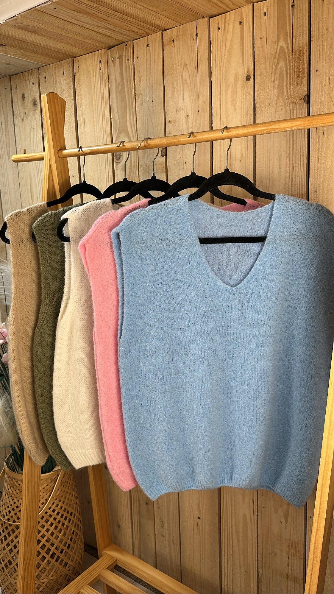 Pull sans manche en maille