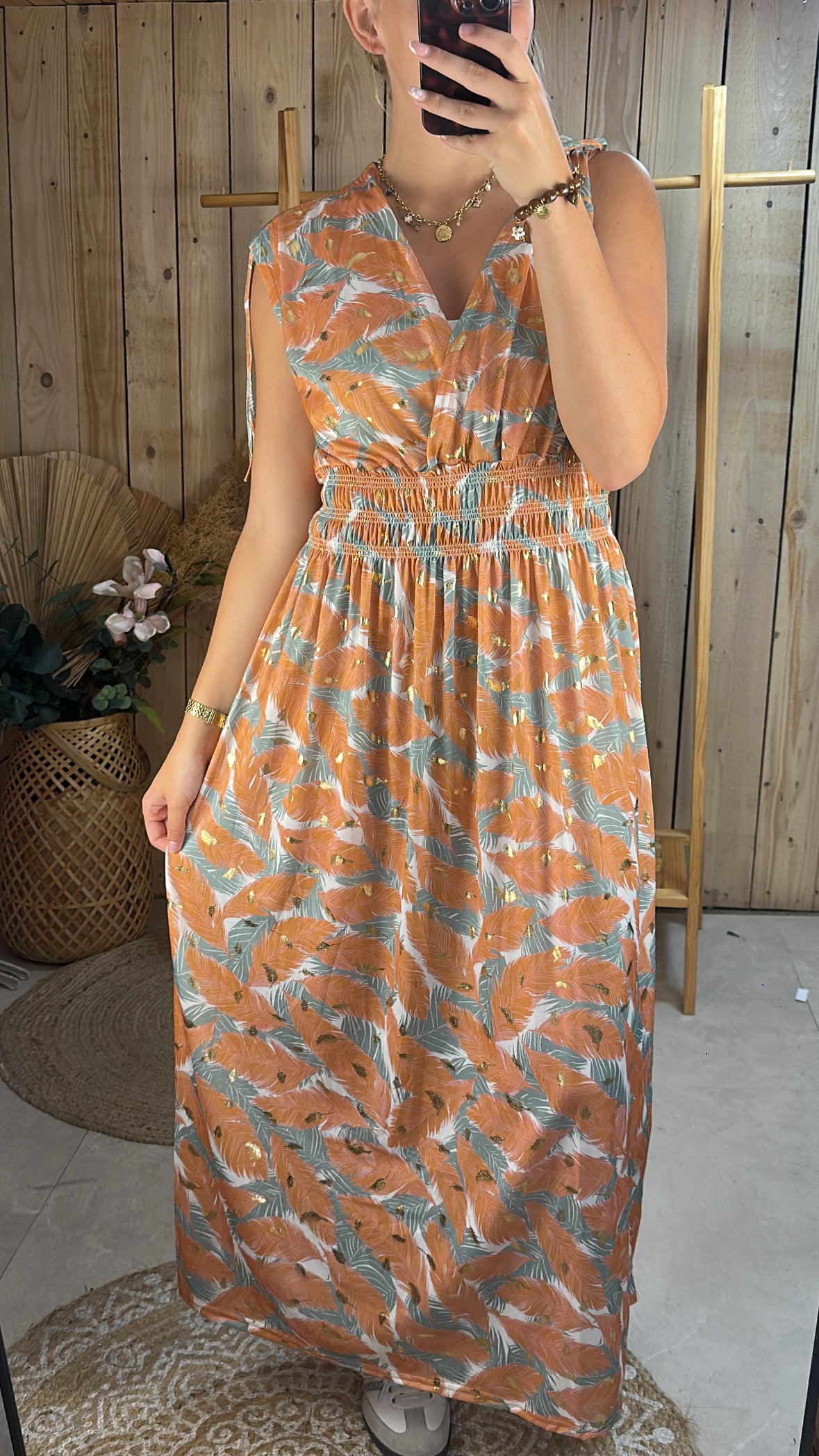 Robe maillot de bain orange