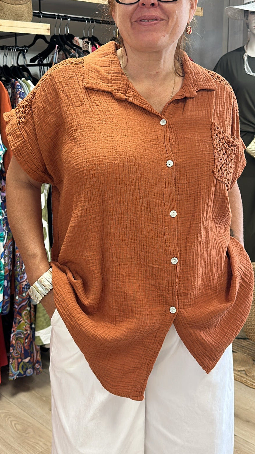 Chemise fluide gaze de coton
