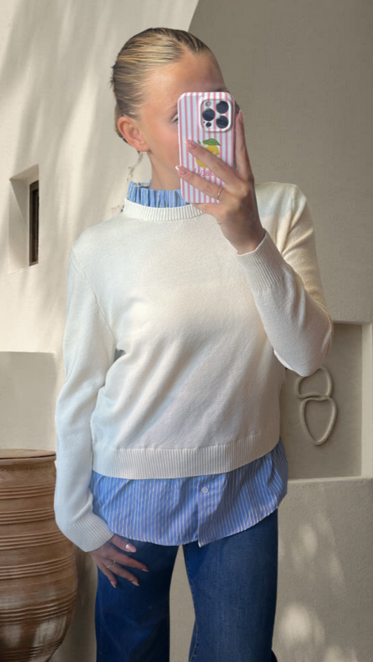 Pull effet chemise