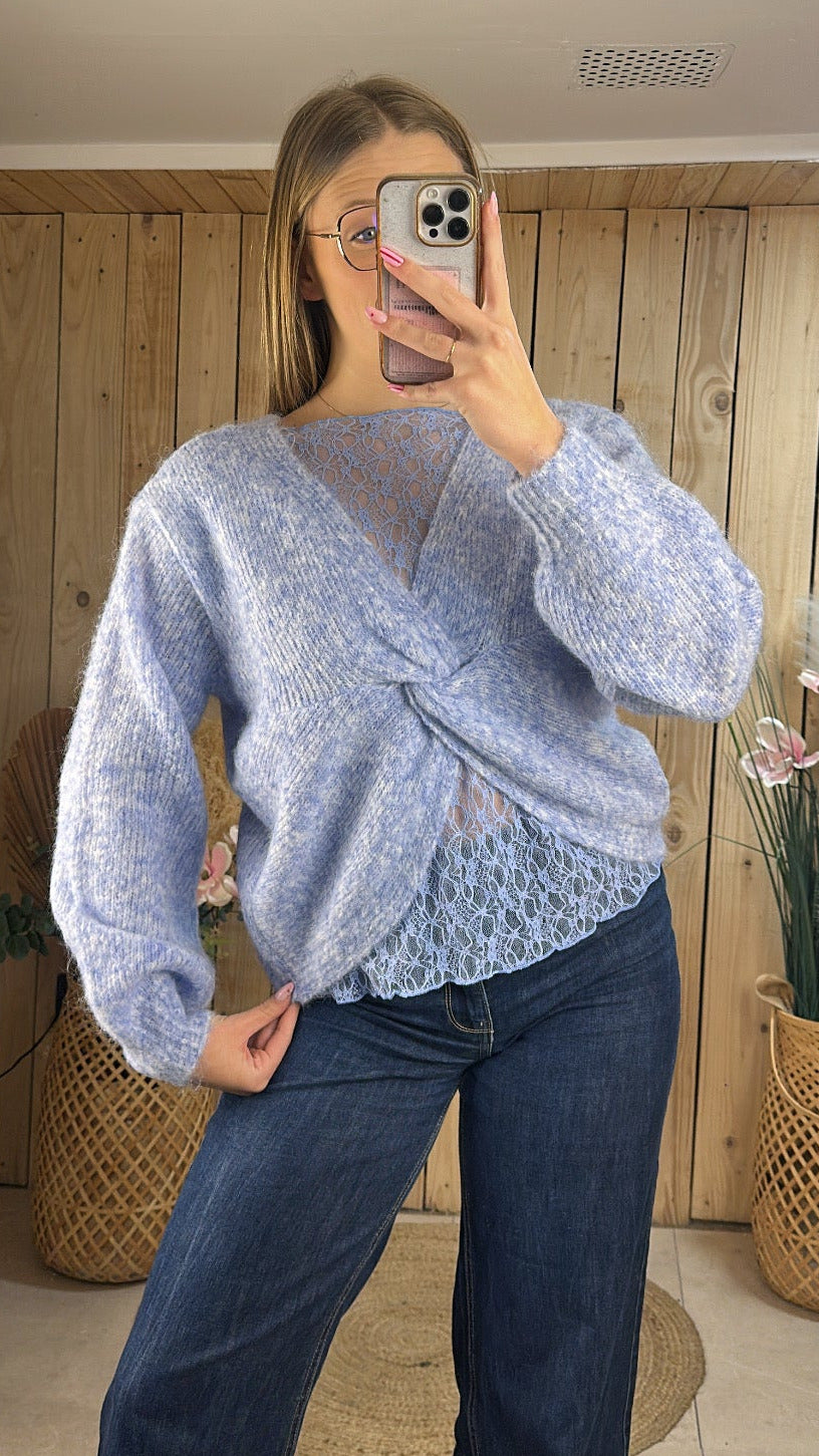 Pull noeud dentelle