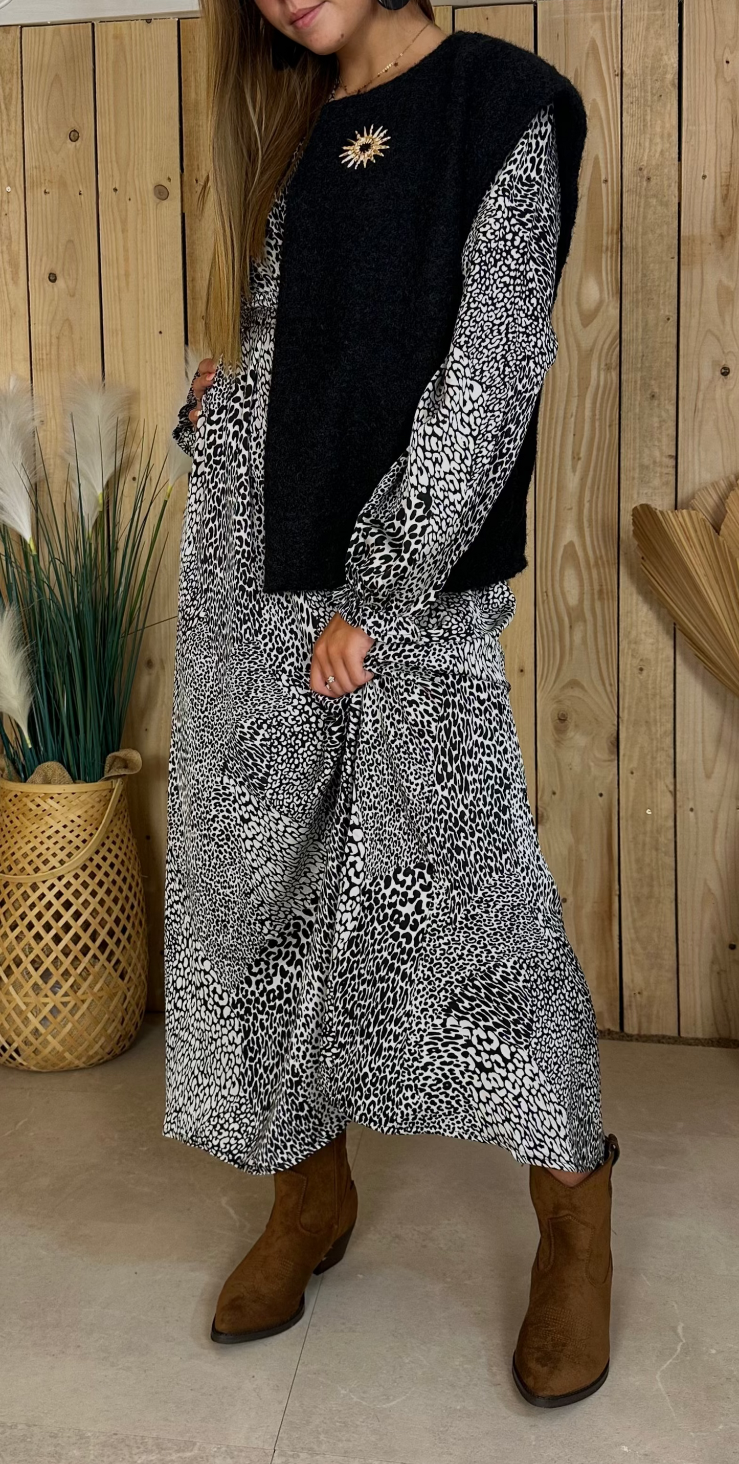 Robe longue à motif
