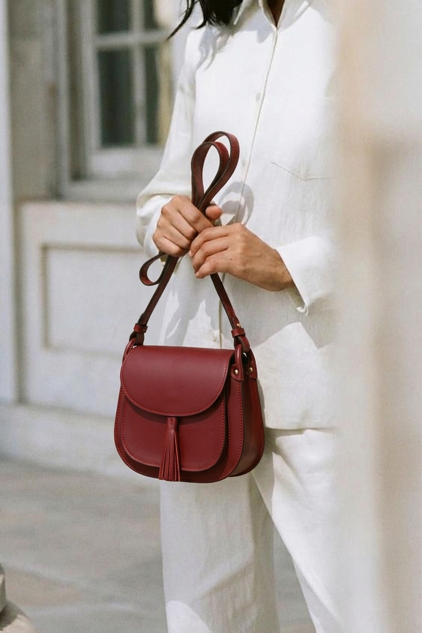 Sac bandoulière bordeau