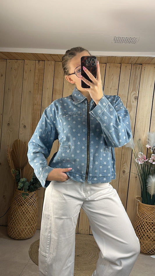 Veste "pois chic" denim