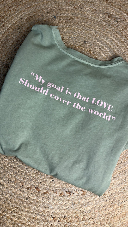 Sweat "AMOR" vert sauge