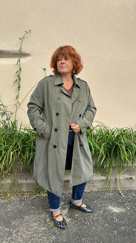 Trench imperméable long grandes tailles