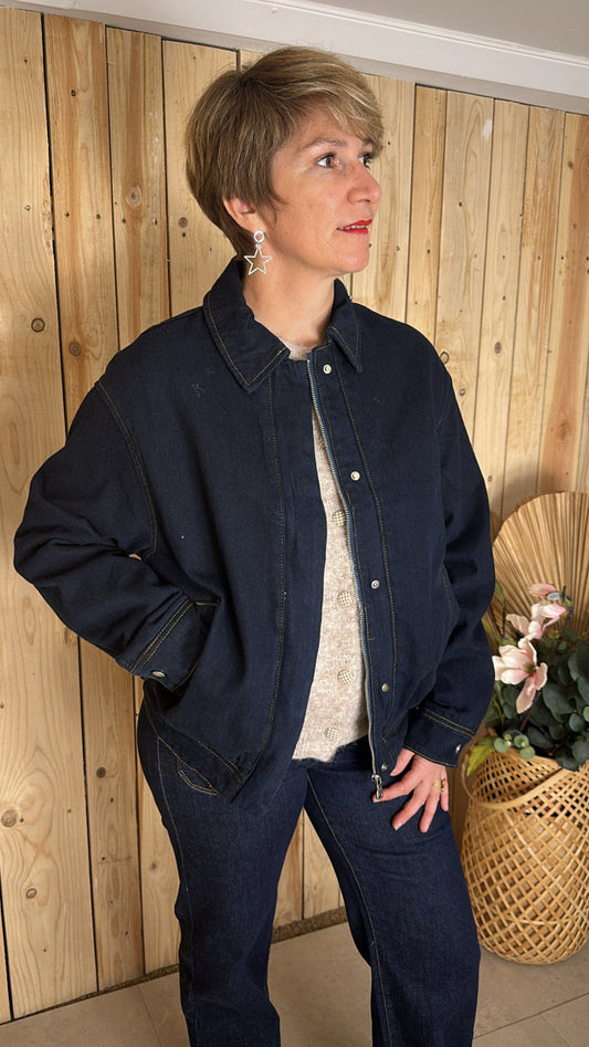 bombers en jean brut