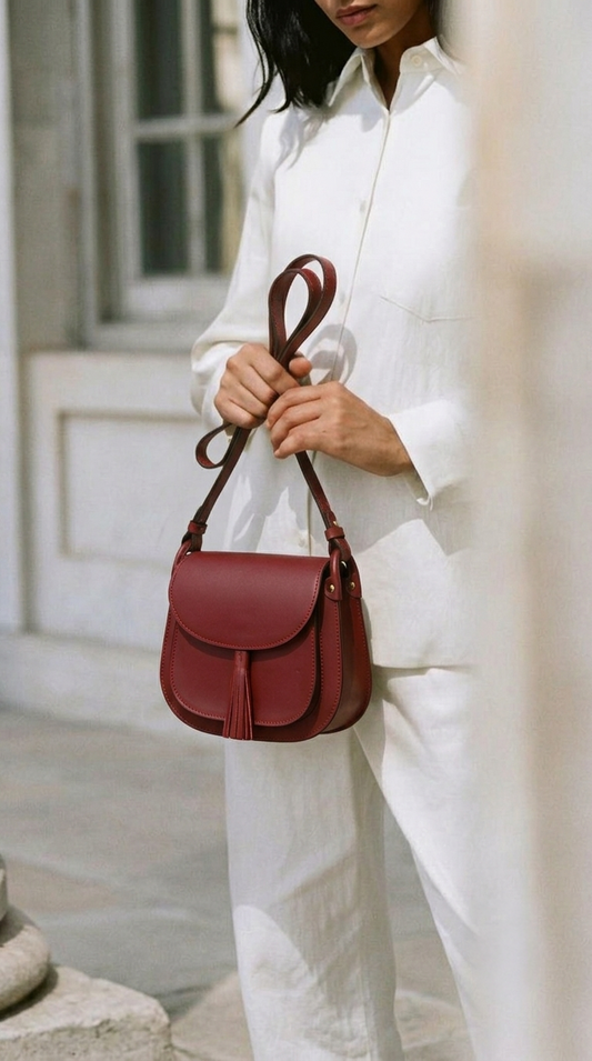 Sac bandoulière bordeau