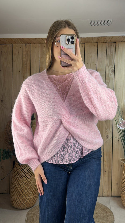 Pull noeud dentelle