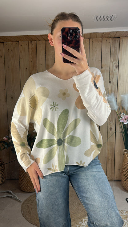 Pull fleur XXL