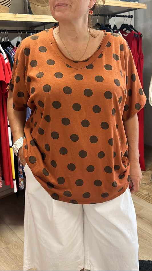 T shirt fluide à pois