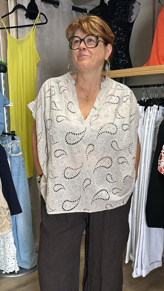 Blouse bohème brodée