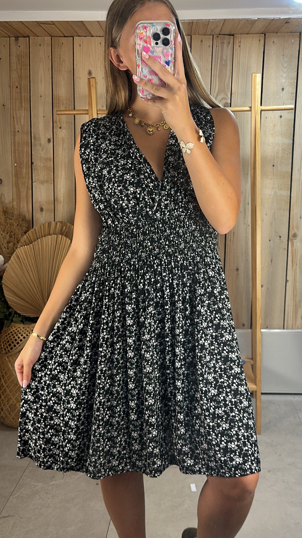 Robe courte fleuri
