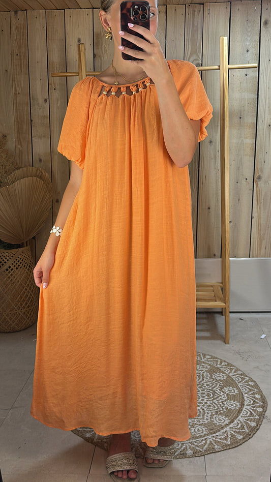 Robe bouffante orange