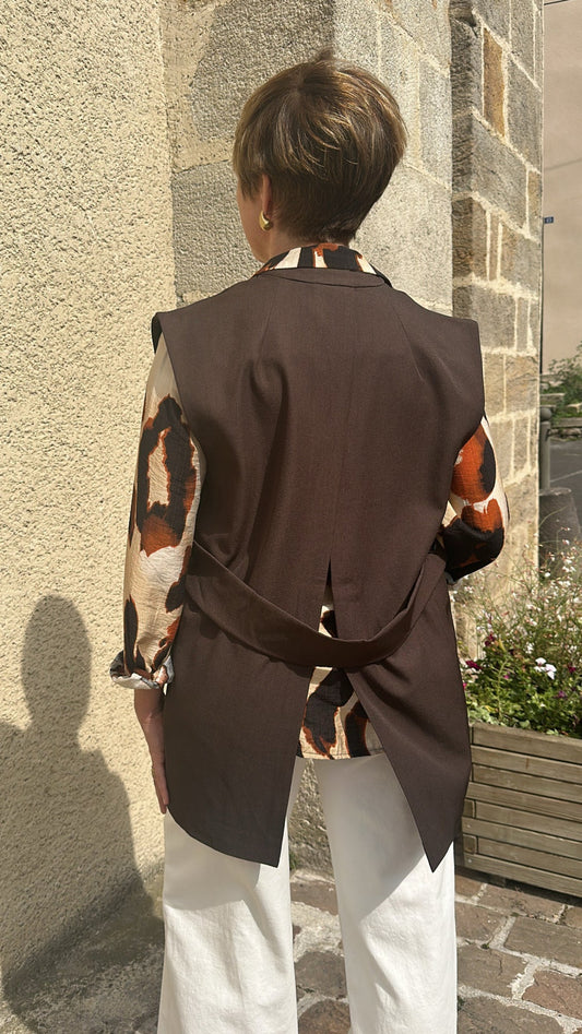 Blazer court chocolat