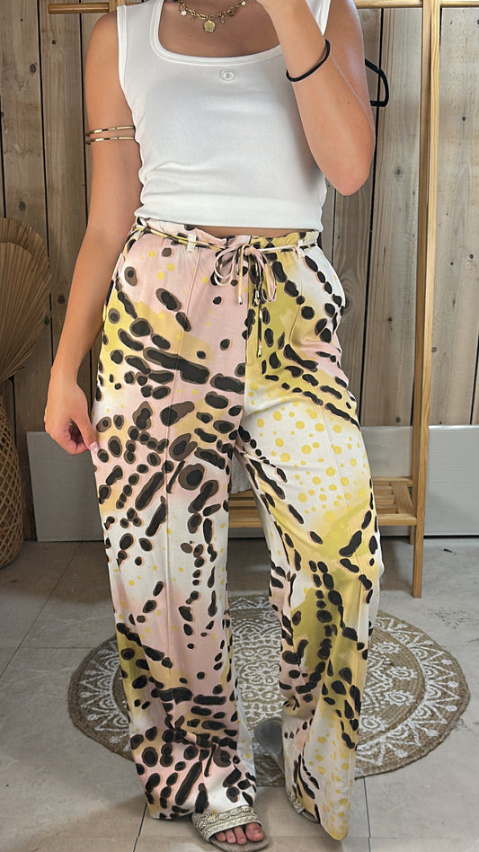 Pantalon palazzo abstrait