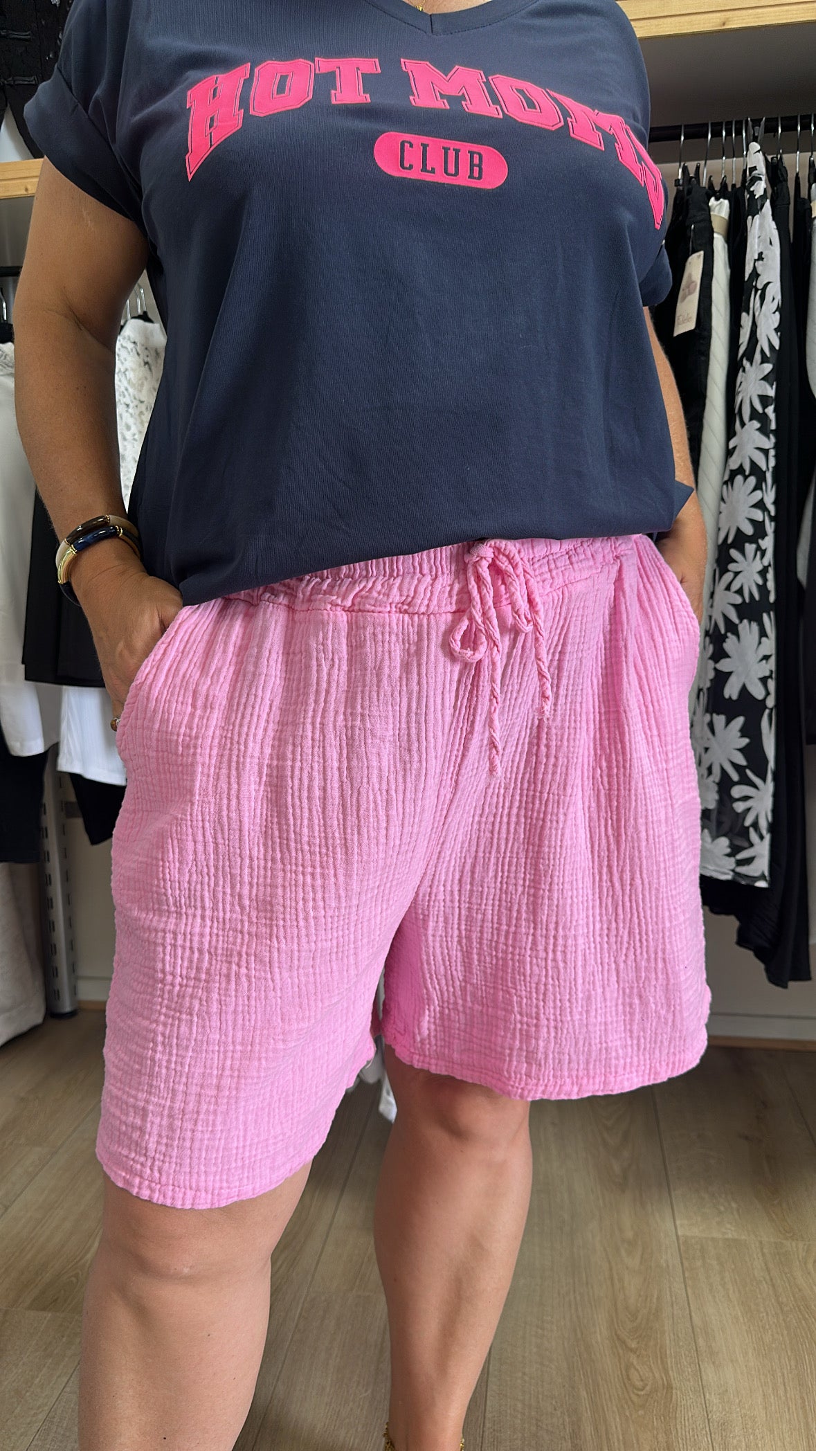 Short grande taille gaze de coton