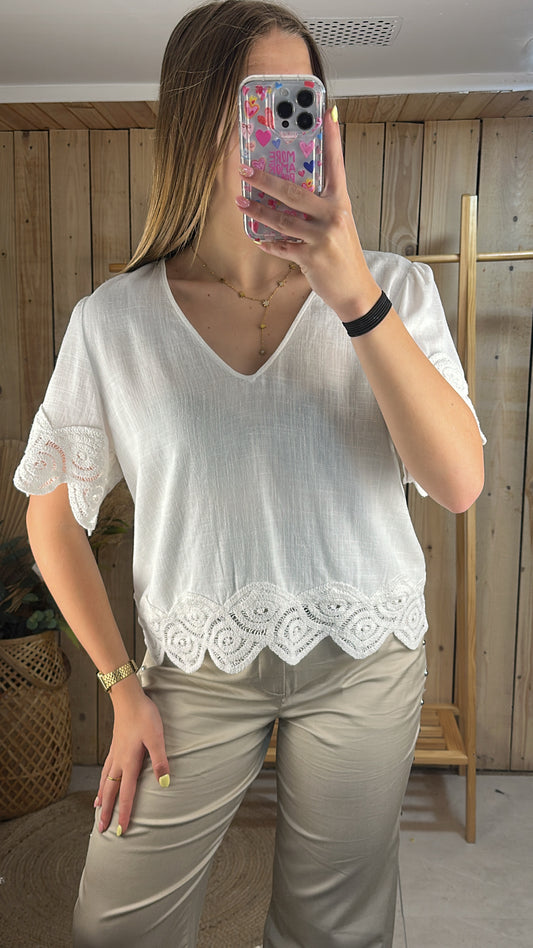 T-shirt bohème col V