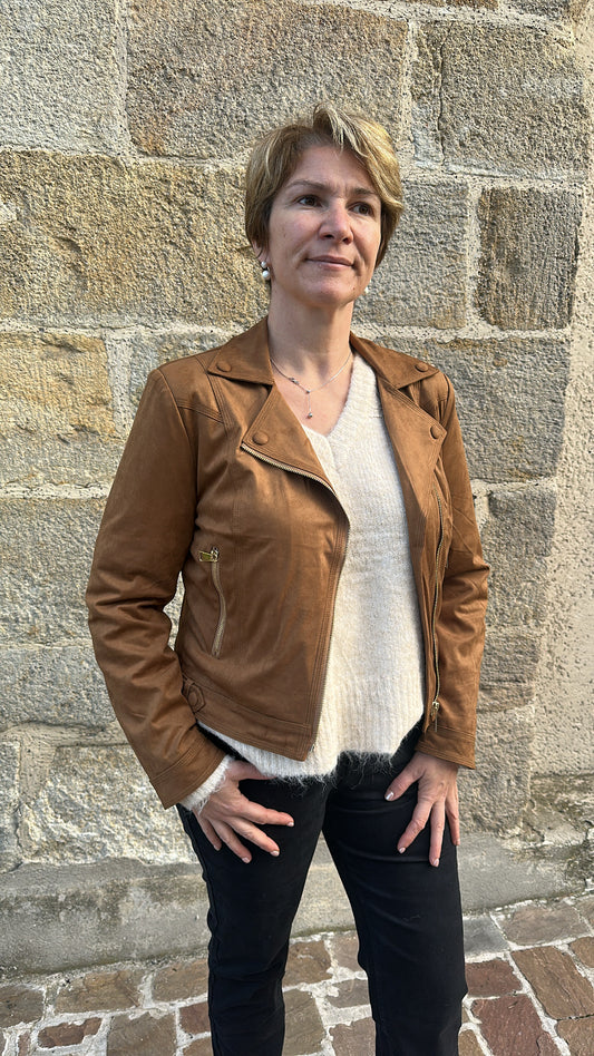 Perfecto suédine camel