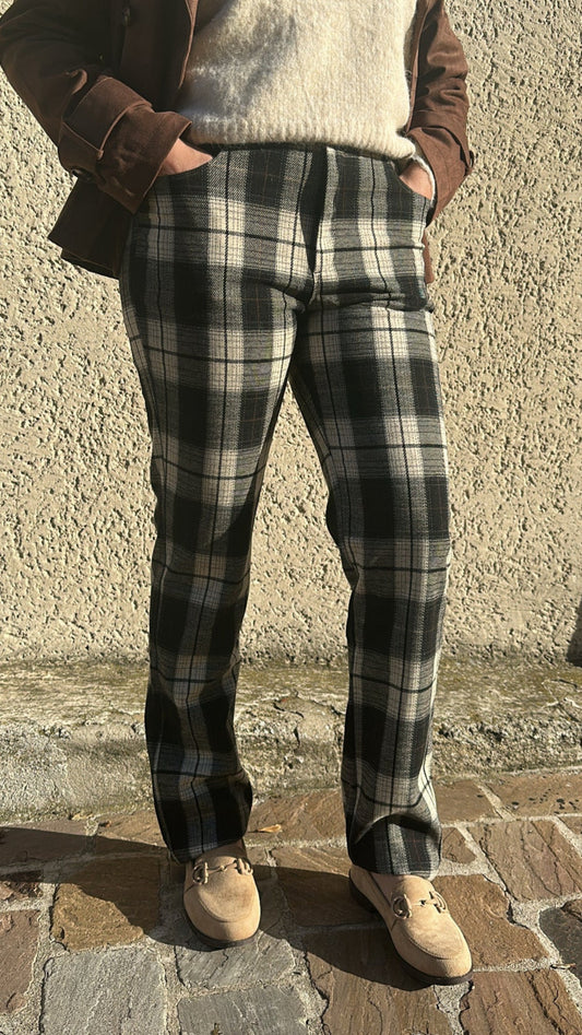 Pantalon droit tartan écossais