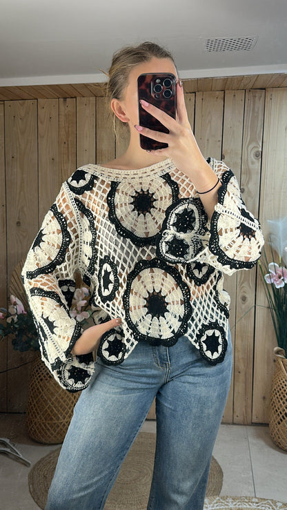 Top crochet coloré