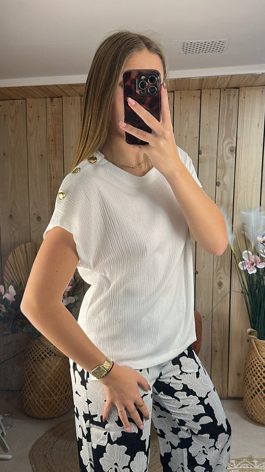 T-Shirt blanc texturé