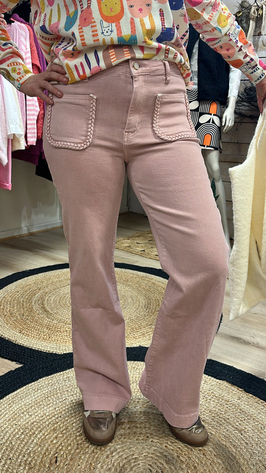 Pantalon Flare tressé