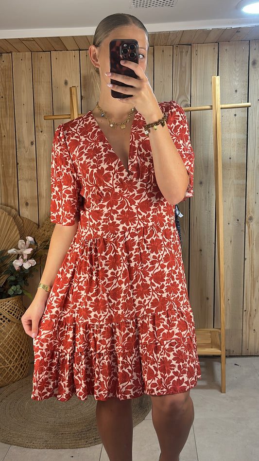 Robe courte fleurie