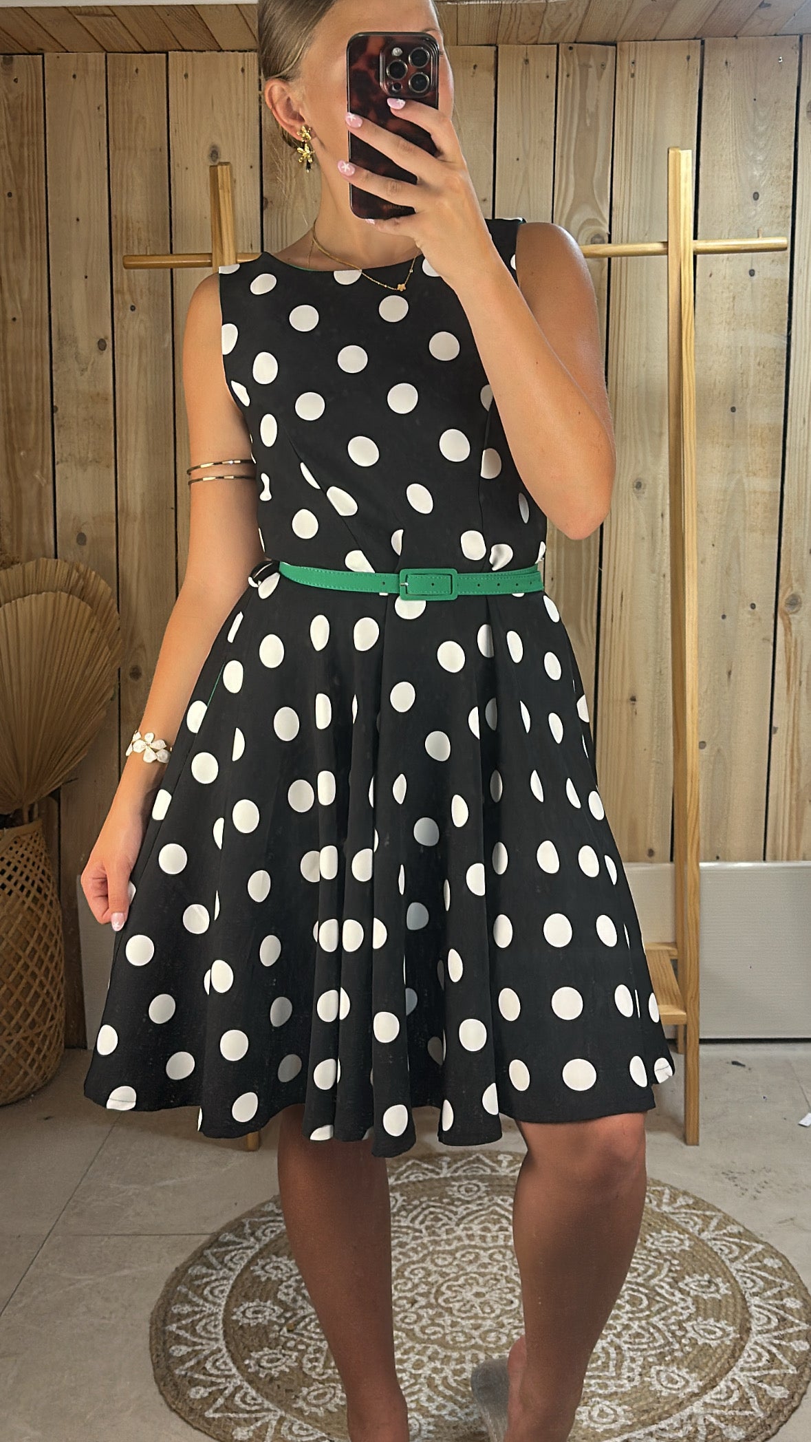 Robe patineuse à pois