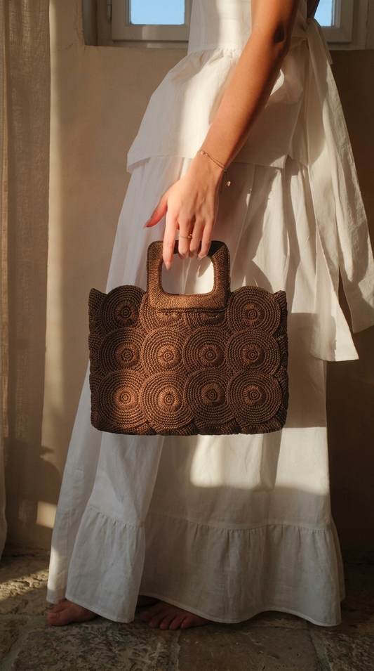 Sac crochet bordeau