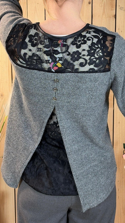 T-shirt manche longue gris