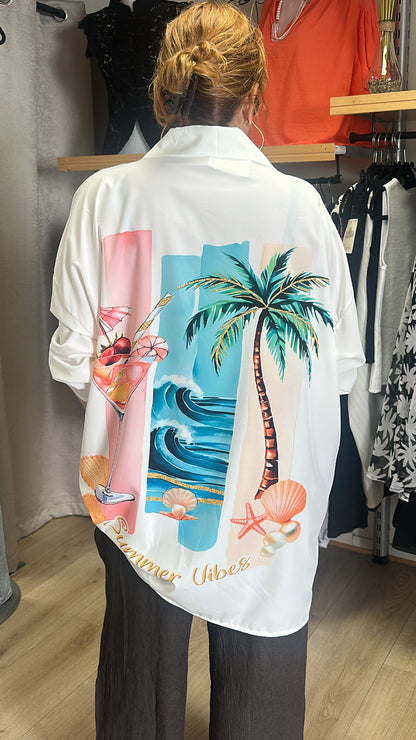 Chemise oversize "Cocktail & sun "