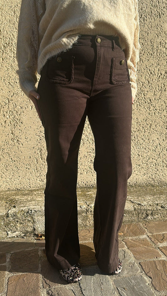 Jean tressé chocolat