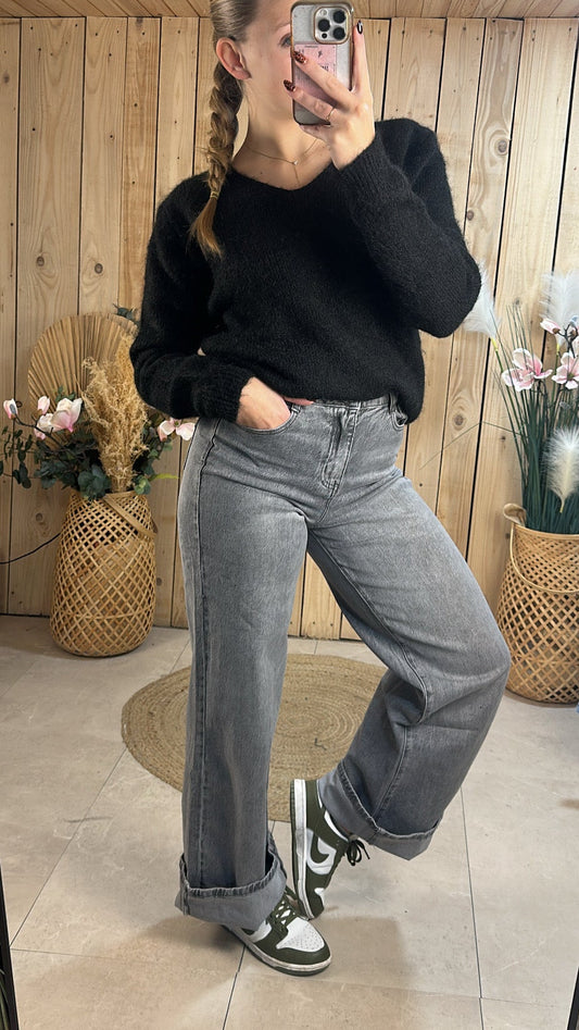 Jean gris extra long
