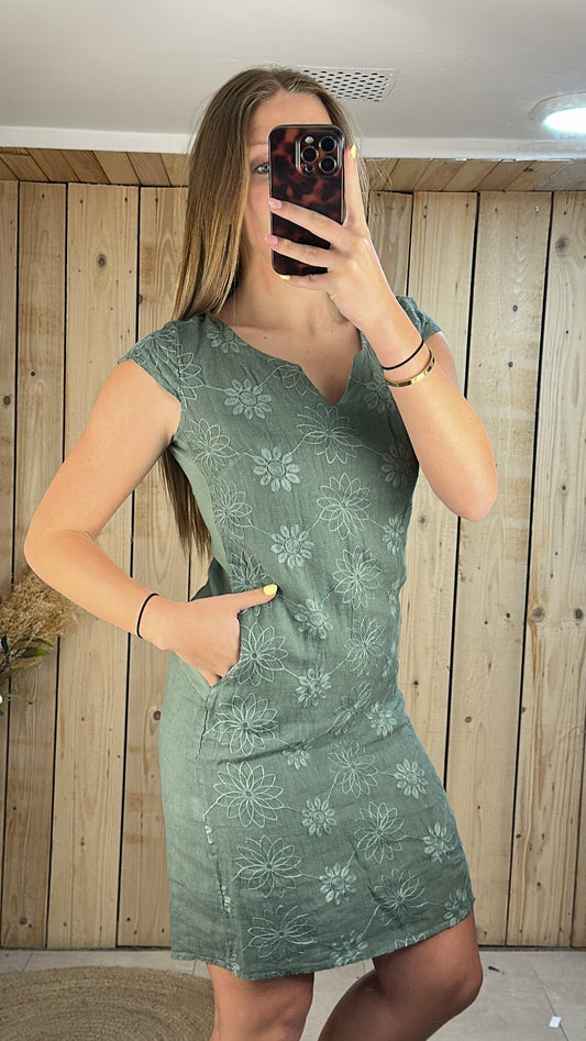Robe fleuri en lin